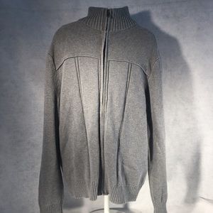 Banana Republic Textured Gray Full Zip Sweater